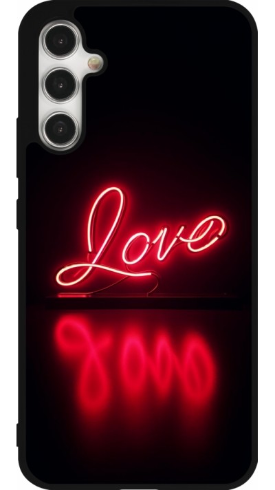 Samsung Galaxy A34 5G Case Hülle - Silikon schwarz Valentine 2025 Neon Liebe