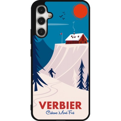 Samsung Galaxy A34 5G Case Hülle - Silikon schwarz Verbier Cabane Mont-Fort
