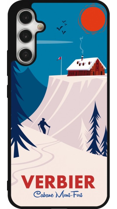 Samsung Galaxy A34 5G Case Hülle - Silikon schwarz Verbier Cabane Mont-Fort