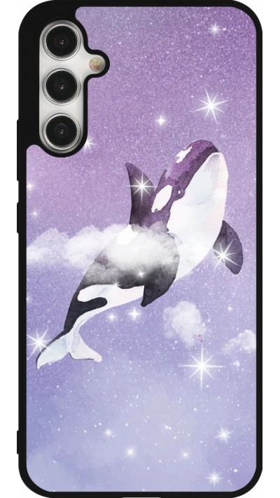 Samsung Galaxy A34 5G Case Hülle - Silikon schwarz Whale in sparking stars