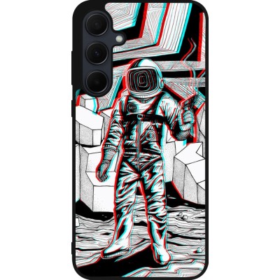 Samsung Galaxy A35 5G Case Hülle - Silikon schwarz Anaglyph Astronaut