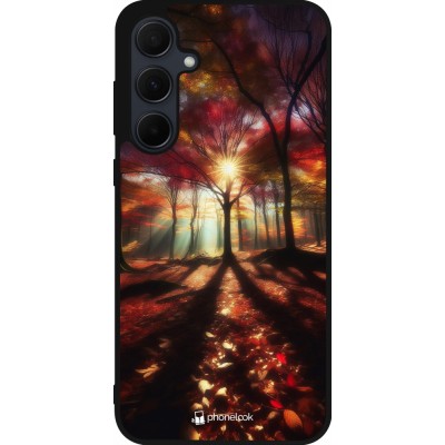 Samsung Galaxy A35 5G Case Hülle - Silikon schwarz Herbstlicher goldener Glanz