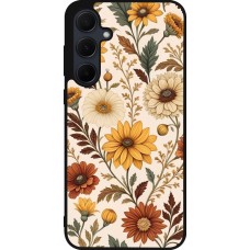 Samsung Galaxy A35 5G Case Hülle - Silikon schwarz Autumn 25 Flower pattern