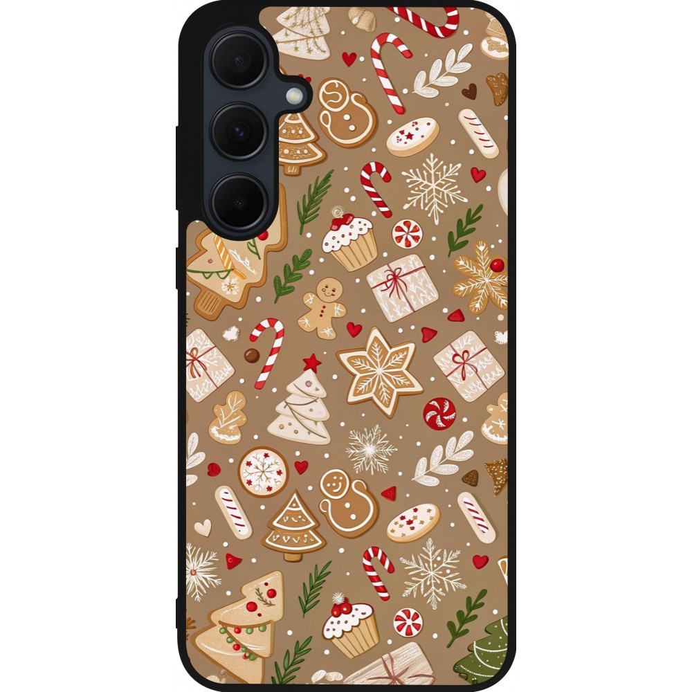Samsung Galaxy A35 5G Case Hülle - Silikon schwarz Christmas 25 Pattern Ginger Cookie