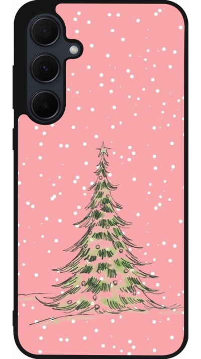 Samsung Galaxy A35 5G Case Hülle - Silikon schwarz Christmas 25 Pink Tree