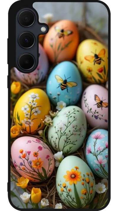 Samsung Galaxy A35 5G Case Hülle - Silikon schwarz Easter 2026 Eggs with bees