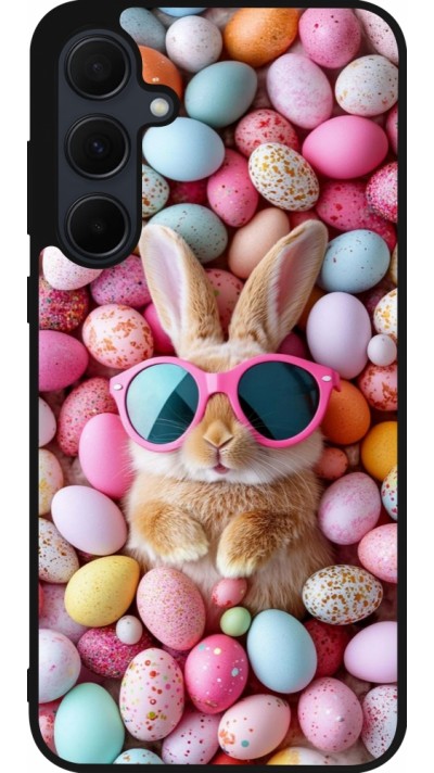Samsung Galaxy A35 5G Case Hülle - Silikon schwarz Easter 2026 Rabbit fun