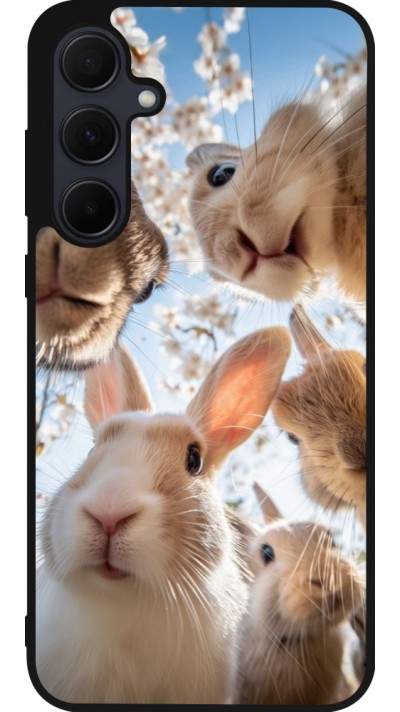Samsung Galaxy A35 5G Case Hülle - Silikon schwarz Easter 2026 Rabbits
