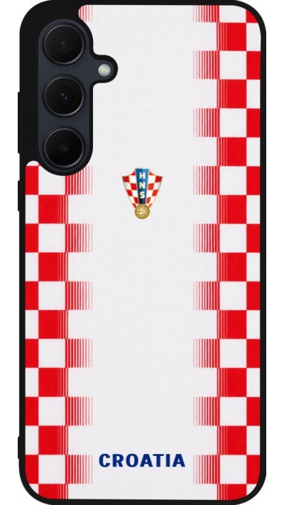 Samsung Galaxy A35 5G Case Hülle - Silikon schwarz Kroatien 2026 personalisierbares Fussballtrikot