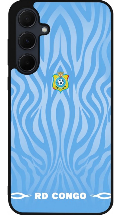 Samsung Galaxy A35 5G Case Hülle - Silikon schwarz Demokratische Republik Kongo 2026 personalisierbares Fussballtrikot