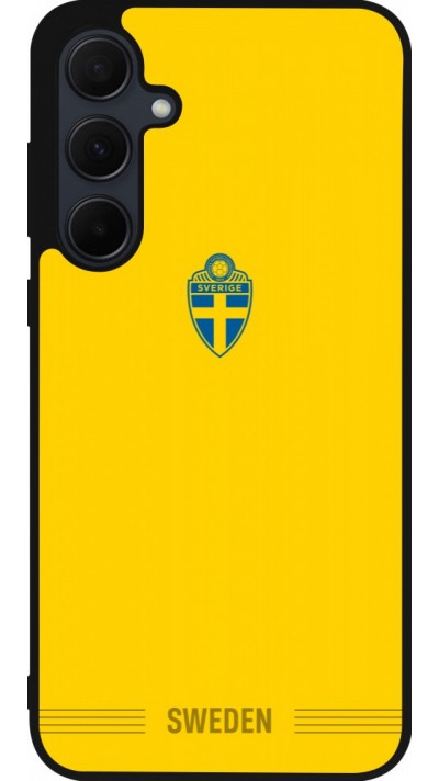Samsung Galaxy A35 5G Case Hülle - Silikon schwarz Schweden 2026 personalisierbares Fussballtrikot