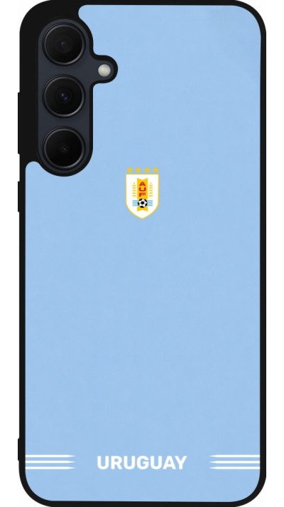 Samsung Galaxy A35 5G Case Hülle - Silikon schwarz Uruguay 2026 personalisierbares Fussballtrikot