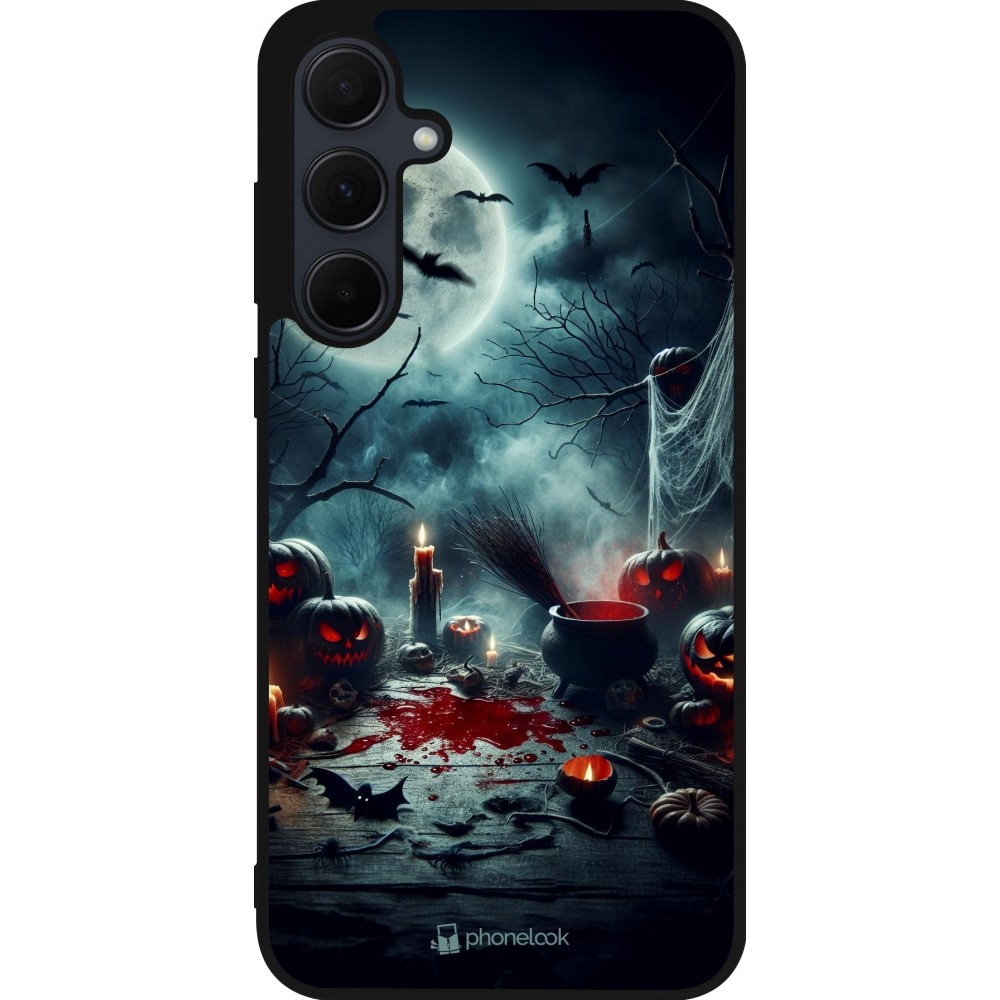 Samsung Galaxy A35 5G Case Hülle - Silikon schwarz Halloween 2024 Dunkler Mond