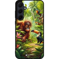 Samsung Galaxy A35 5G Case Hülle - Silikon schwarz Tropischer Dschungel Tayrona