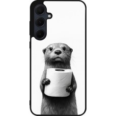 Samsung Galaxy A35 5G Case Hülle - Silikon schwarz Otter Toilettenpapier