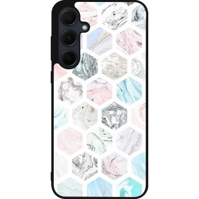 Samsung Galaxy A35 5G Case Hülle - Silikon schwarz Marble Everything