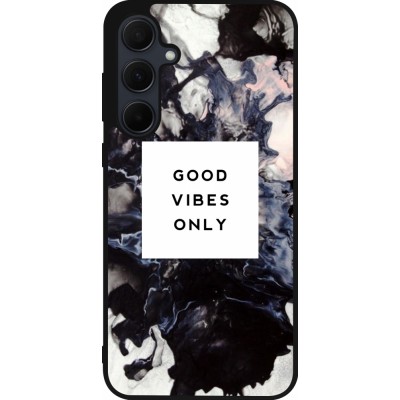 Samsung Galaxy A35 5G Case Hülle - Silikon schwarz Marble Good Vibes Only