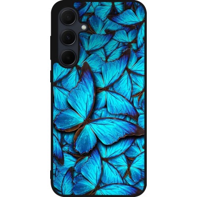 Samsung Galaxy A35 5G Case Hülle - Silikon schwarz Papillon bleu