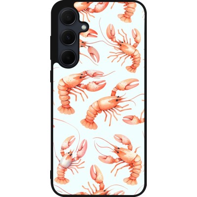 Samsung Galaxy A35 5G Case Hülle - Silikon schwarz Muster von pastellfarbenen Hummern