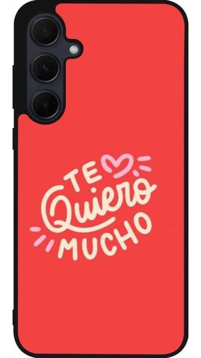 Samsung Galaxy A35 5G Case Hülle - Silikon schwarz Saint Valentines Day 26 Te quiero mucho