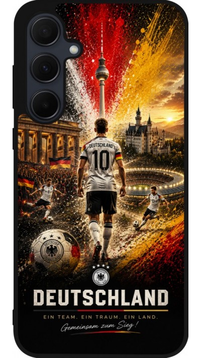 Samsung Galaxy A35 5G Case Hülle - Silikon schwarz Fussball Deutschland splash 2026