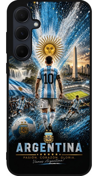 Samsung Galaxy A35 5G Case Hülle - Silikon schwarz Fussball Argentinien splash 2026