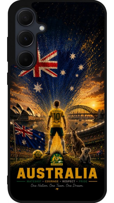 Samsung Galaxy A35 5G Case Hülle - Silikon schwarz Fussball Australien splash 2026