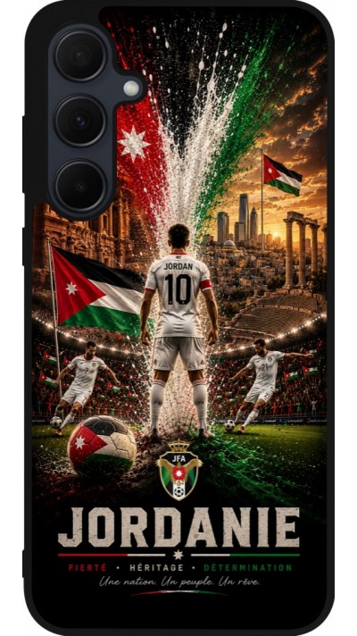 Samsung Galaxy A35 5G Case Hülle - Silikon schwarz Fussball Jordanien splash 2026