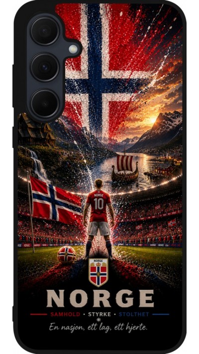Samsung Galaxy A35 5G Case Hülle - Silikon schwarz Fussball Norwegen splash 2026