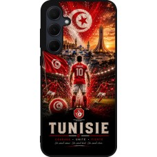 Coque Samsung Galaxy A35 5G - Silicone rigide noir Football Tunisie splash 2026