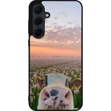 Samsung Galaxy A35 5G Case Hülle - Silikon schwarz Cow with tulips 2026