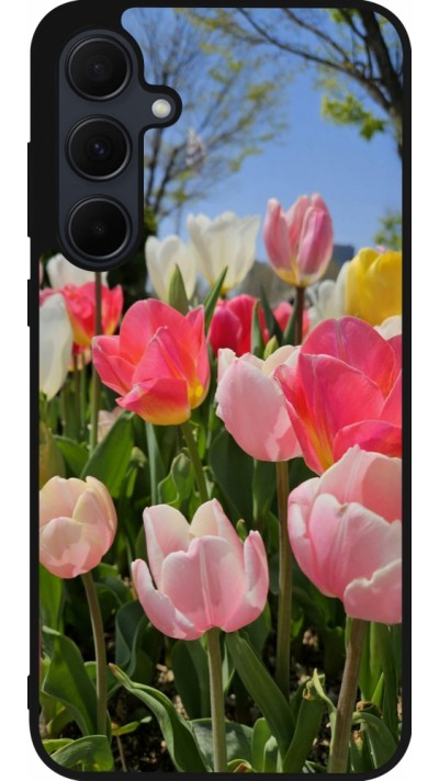 Samsung Galaxy A35 5G Case Hülle - Silikon schwarz Tulips 2026