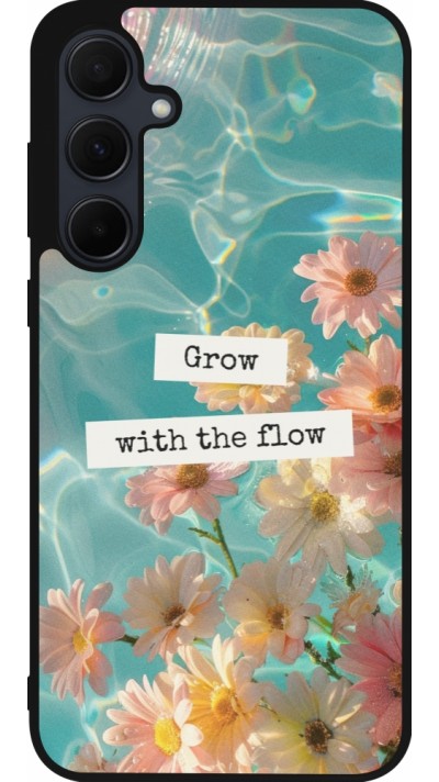 Samsung Galaxy A35 5G Case Hülle - Silikon schwarz Summer 2025 Grow with the flow