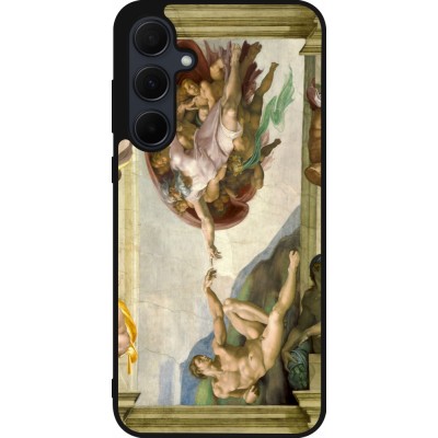 Samsung Galaxy A35 5G Case Hülle - Silikon schwarz Kunstbild - Die Erschaffung Adams - Michelangelo