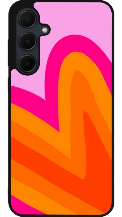 Samsung Galaxy A35 5G Case Hülle - Silikon schwarz Valentine 2024 heart gradient