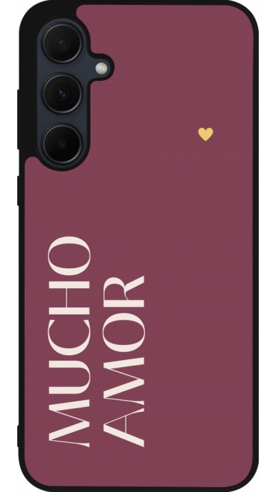 Samsung Galaxy A35 5G Case Hülle - Silikon schwarz Valentine 2024 mucho amor rosado
