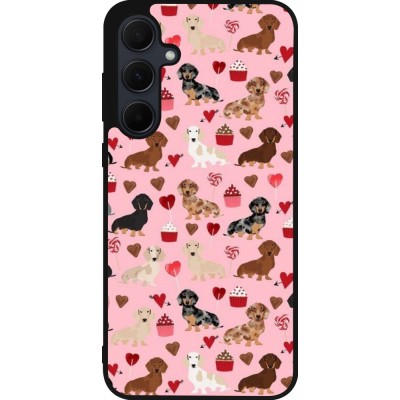 Samsung Galaxy A35 5G Case Hülle - Silikon schwarz Valentine 2024 puppy love