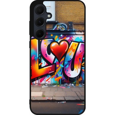 Samsung Galaxy A35 5G Case Hülle - Silikon schwarz Valentin 2025 Liebe U Tag