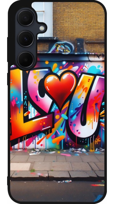 Samsung Galaxy A35 5G Case Hülle - Silikon schwarz Valentin 2025 Liebe U Tag