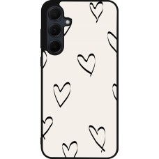 Samsung Galaxy A35 5G Case Hülle - Silikon schwarz Valentine 2023 minimalist hearts