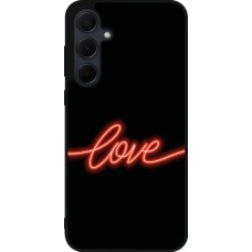 Samsung Galaxy A35 5G Case Hülle - Silikon schwarz Valentine 2023 neon love