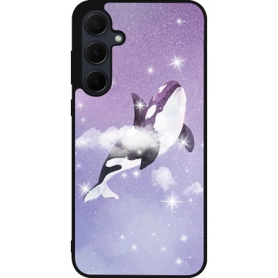 Samsung Galaxy A35 5G Case Hülle - Silikon schwarz Whale in sparking stars
