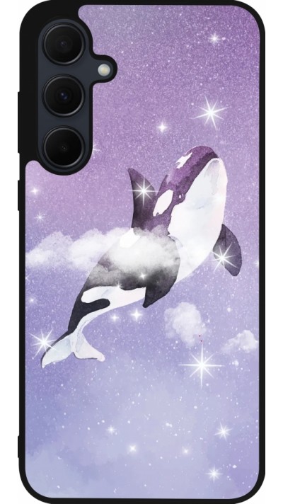 Samsung Galaxy A35 5G Case Hülle - Silikon schwarz Whale in sparking stars