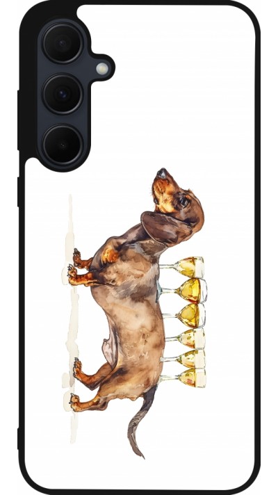 Samsung Galaxy A35 5G Case Hülle - Silikon schwarz Wine Teckel