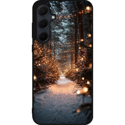 Samsung Galaxy A35 5G Case Hülle - Silikon schwarz Winter 25 Winter snowy road