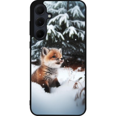 Samsung Galaxy A35 5G Case Hülle - Silikon schwarz Weihnachten 2023 Fuechslein Tanne