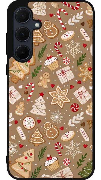 Samsung Galaxy A36 Case Hülle - Silikon schwarz Christmas 25 Pattern Ginger Cookie