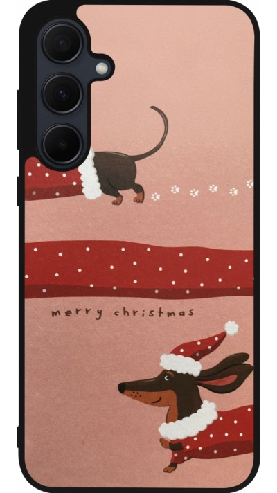 Samsung Galaxy A36 Case Hülle - Silikon schwarz Christmas 25 Teckel Merry Xmas