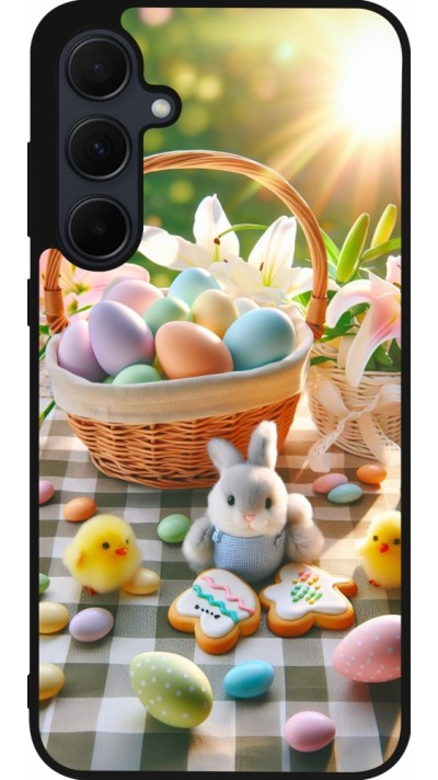 Samsung Galaxy A36 Case Hülle - Silikon schwarz Ostern 2025 Osterkorb