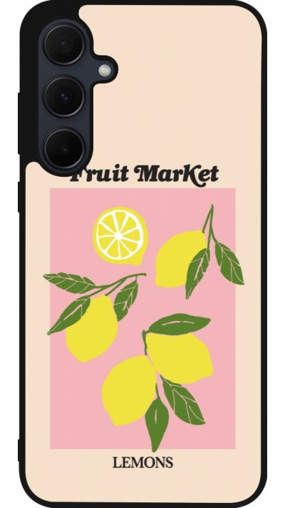 Samsung Galaxy A36 Case Hülle - Silikon schwarz Fruit market lemons 2026